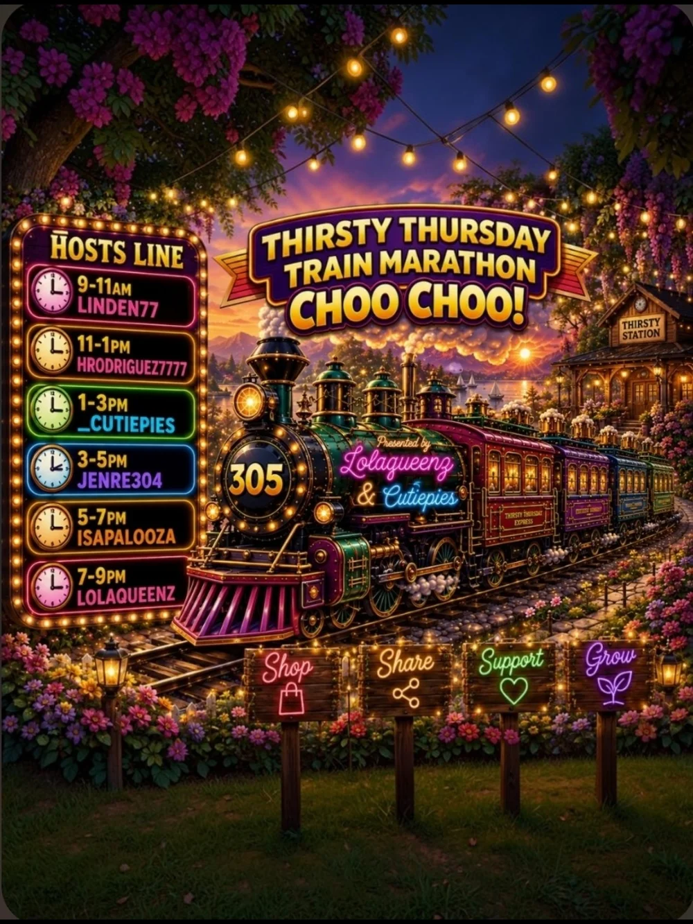 Thirsty Thursday Train Marathon Party Poster - Multicolor